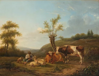 Paisagem com gado perto de Darthuizen