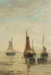 Navios ancorados, Scheveningen. 1860-89