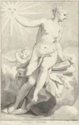 Figura feminina alegórica sentada