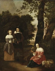Um casal e uma pastora em uma paisagem, 1661