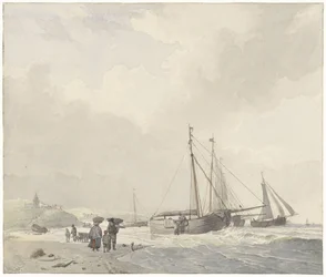 Vista da praia em Scheveningen