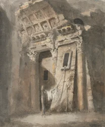 Arco Arco arruinado com uma Linha de Lavagem, possivelmente em Roma