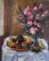 Oleandro e Fruta; Lauriers Roses et Fruits