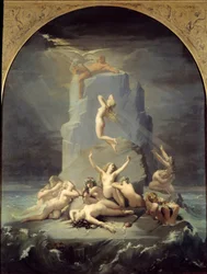 Desolação dos oceanos ao pé da rocha ou Promethee é corrente Pintura por Henri Lehmann (Karl Ernest (Ernst) Rudolf Heinrich Salem dit) (1814-1882) 1850 Gap, Musee des Hautes Alpes