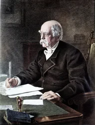 Otto, Príncipe von Bismarck (1815 - 1898), estadista alemão de acordo com a pintura de Todos os Santos