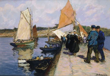 Pescadores em um cais