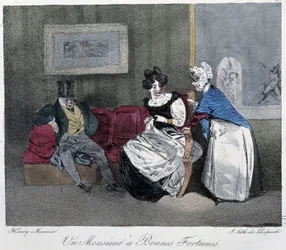 Un Monsieur à bonne fortunes - in "Esquisses parisiennes" de Henri Monnier, ed. Delpech, Paris