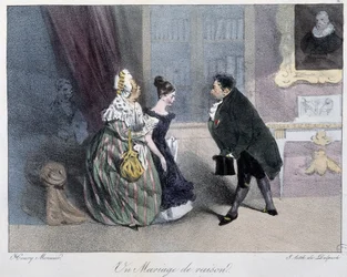 Un mariage de reason - in "Esquisses parisiennes" de Henri Monnier, ed. Delpech, Paris