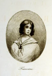 Ilustração de Henri Boutet, para "O Manchon de Francine", de Louis-Henri Murger, também conhecido como Henri Murger; (1822-1861), romancista e poeta francês.