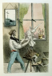 Ilustração de Henri Boutet, para "O Manchon de Francine", de Louis-Henri Murger, também conhecido como Henri Murger; (1822-1861), romancista e poeta francês.