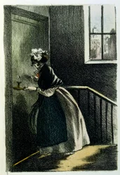 Ilustração de Henri Boutet, para "O Manchon de Francine", de Louis-Henri Murger, também conhecido como Henri Murger; (1822-1861), romancista e poeta francês.