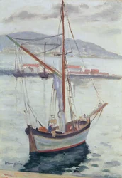 Iates em Saint Tropez (óleo sobre tela)