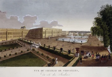 Chateau de Versailles ao lado dos jardins - em "Views of Paris" de Courvoisier