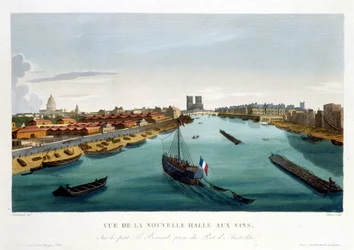 La nouvelle halle aux vins (Bercy), cerca de 1820 em "Vues de Paris" de Courvoisier 1827La nouvelle halle aux vins (Bercy), cerca de 1820 em "Vues de Paris" de Courvoisier 1827