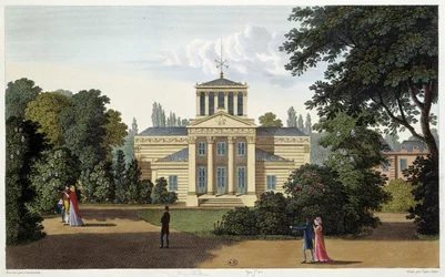 Pavilhão do jardim de Monceau. Gravação por Courvoisier