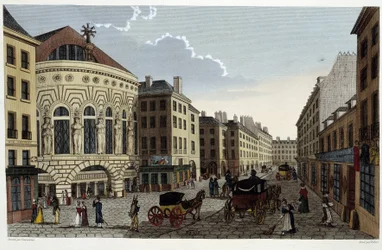 Teatro da Ópera Comique, cerca de 1820 em "Vues de Paris" de Courvoisier 1827