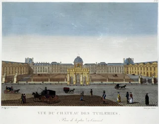 Vista do Chateau des Tuileries - em "Vues de Paris" de Courvoisier