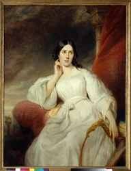 Retrato de Maria Garcia chamada a cantora Malibran (1808-1836) no papel de Desdemone for Othello" de Gioachino Rossini" Pintura de Henri Decaisne (1799-1852) 1830 Dim. 1,38 x 1,05 m. Paris. Museu Carnavalet