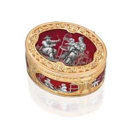 Uma caixa de rapé Louis XV de várias cores, 1761-62