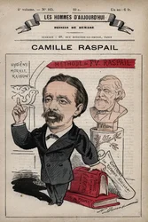Desenho animado de Camille Raspail 1827-1893 político inglês de 