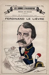 Desenho animado de Ferdinand Le Lievre (Lelievre) (1799-1886) Senador inglês na Argélia de 