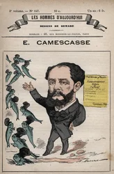 Desenho animado de Jean Louis Ernest Camescasse (1838-1897) Advogado, político francês - de 