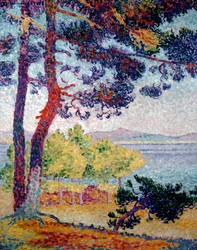 Depois do meio-dia, no Pardigon. Pintura de Henri Delacroix Esta Cruz (Henri Edmond Cross) (1856-1910)