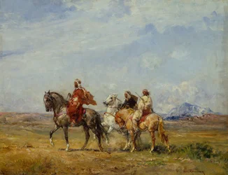 Um partido de caça árabe (óleo sobre tela)