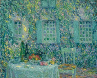 A Mesa. The Sun on the Leaves, Gerberoy - Peinture de Le Sidaner, Henri (1862-1939)