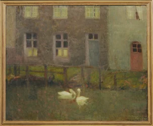 Os cisnes (pintura sobre tela)