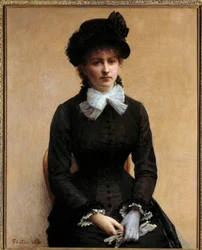 Retrato de Louise Riesener Louise Riesener (1860-1944) é a filha do pintor Leon Riesener. Pintura de Henri Fantin Latour (Fantin-Latour