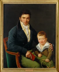 Barbet e o seu filho (pintura sobre tela)