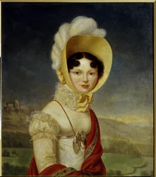 Grã-duquesa Catarina Pavlovna da Rússia (1788-1819). Pintura de Henri François Riesener (1767-1828), óleo sobre tela. arte francesa