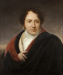 Retrato do cantor de ópera Luigi Lablache (1794-1858) par Riesener, Henri-Francois (1767-1828). Óleo sobre tela, tamanho : 66x55, , Colecção Privada