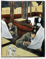 No café - desenho