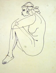 Fêmea Nua Sentada