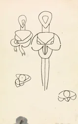 Quatro Estudos para Dois Desenhos de Figuras