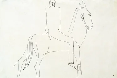 Rider em Rotton Row, 1913 (caneta e tinta no papel)