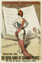 Assine no The Royal Bank of Canada França, 1920.