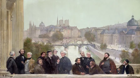 Fragmento do panorama de &39;A História do Século&39;, com retratos de artistas e autores franceses, 1889