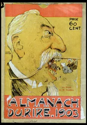 Caricatura de Justin-Louis-Emile Combes (1835-1921) comendo os clérigos, capa de 