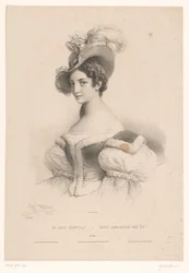 Mulher jovem com pensamentos amorosos Il est gentil! / Como ele é amável! (título no objeto) Representações de figuras perdidas no pensamento (título da série)