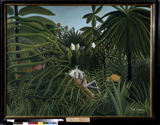 Cavalo atacado por uma onça-pintada. Pintura de Henri Rousseau conhecida como Douanier Rousseau (1844-1910)