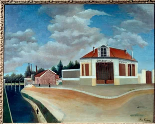 Fábrica de cadeiras em Alfortville Pintura de Henri Rousseau chamada Le Douanier Rousseau (1844-1910) 1897 Sol. 0,73x0,92 m Paris, musee de l