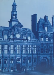 O Hotel de Ville em Paris, 1853 (cianótipo)