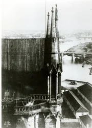 Vista da Catedral de Notre-Dame em Paris e o rio Sena, c.1853