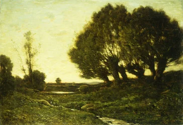 Uma paisagem arborizada com um riacho, 1903