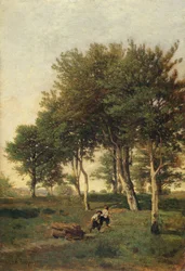 Paisagem com dois garotos carregando lenha, 1894