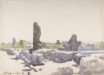 Vista do Coliseu da Basílica de Domiciano e do Palácio Flaviano, Roma, 1864.