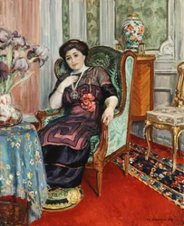 Uma mulher sentada numa poltrona, 1911